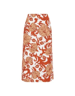 Pencil SkirtReef White in Shot Cotton