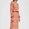 Pencil SkirtSun Orange in Jacquard