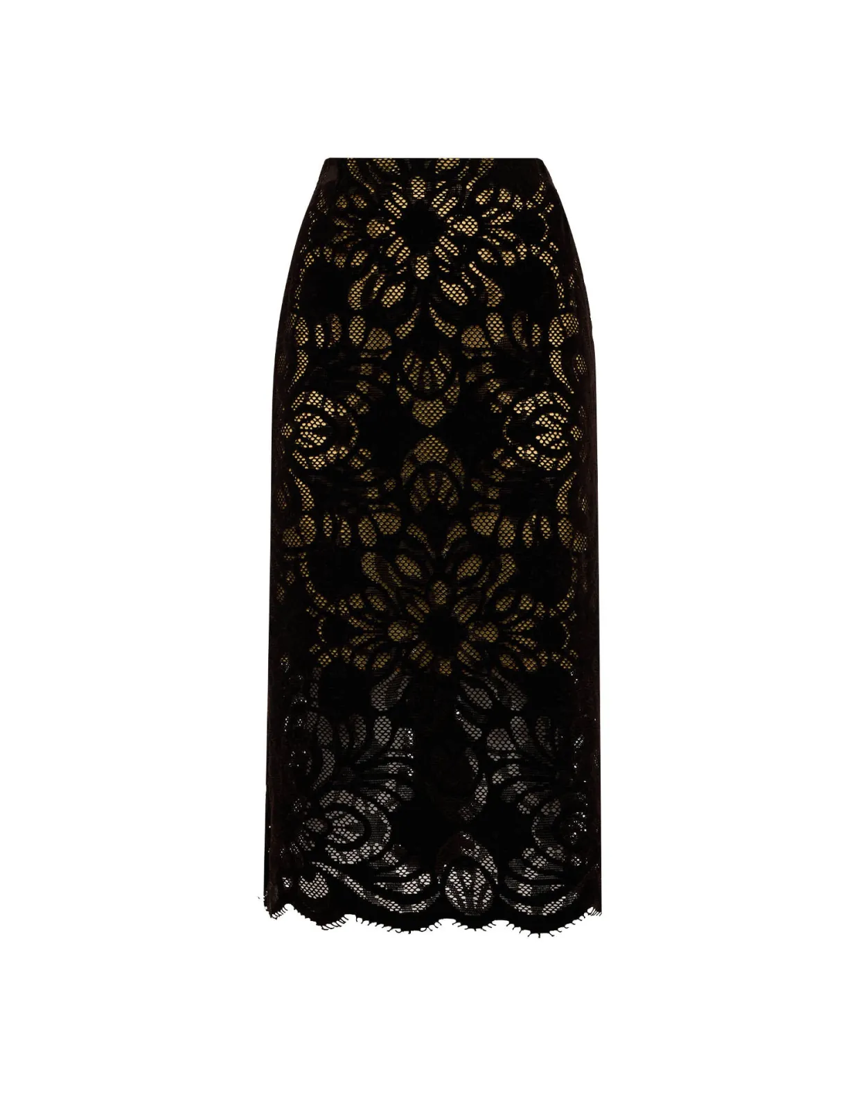 Pencil SkirtVaudeville Brown in Cotton Lace