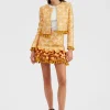 Pincho Mini SkirtFans Gold in Jacquard