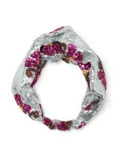Pinup HeadbandSilver in Textured Sequins