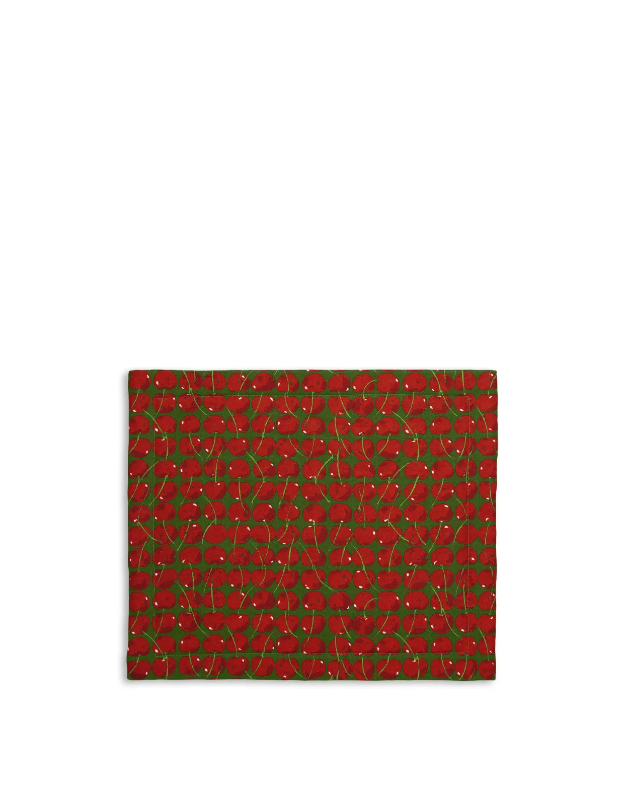 Placemat Set Of 2Cherries Verde in Linen