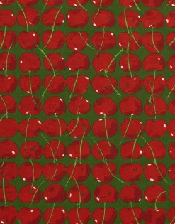 Placemat Set Of 2Cherries Verde in Linen