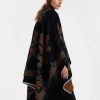 PonchoHerald Black in Wool Silk