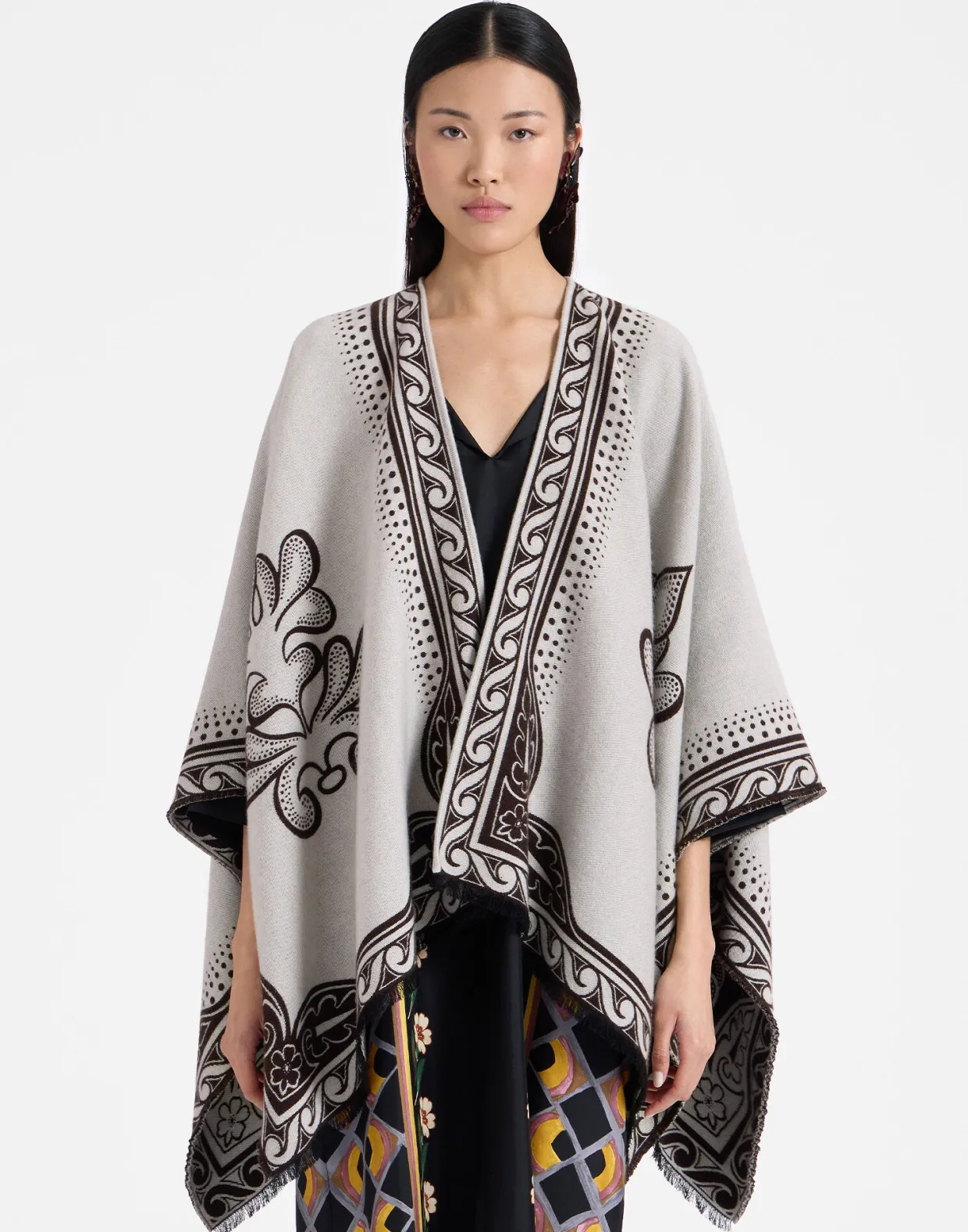 PonchoHerald Cream in Herald Chiné