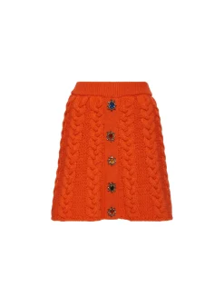 Portrait Mini SkirtSolid Rust in Chunky Wool