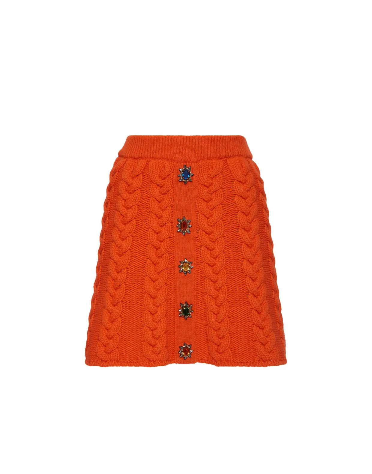 Portrait Mini SkirtSolid Rust in Chunky Wool