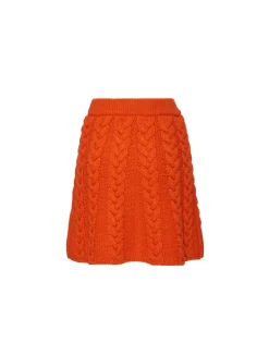 Portrait Mini SkirtSolid Rust in Chunky Wool