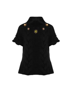 Portrait TopSolid Black in Chunky Wool