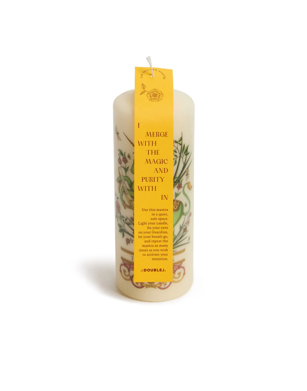 Printed Pillar CandleThe Unicorn Multicolor in Wax