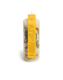 Printed Pillar CandleThe Angel Multicolor in Wax
