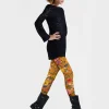 Printed TightsBotticelli Rust in Stretch Nylon