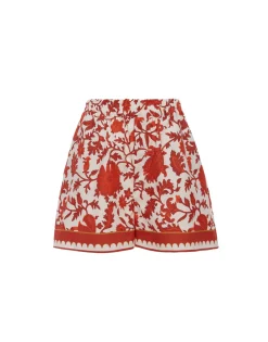 Pull-Up ShortsDragonflower Mini Red in Summer Poplin