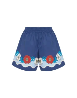Pull-Up ShortsWhitsun Placée Blue in Cotton Poplin