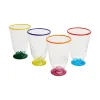Quilted Glasses Set Of 4Multicolor in Murano Glass