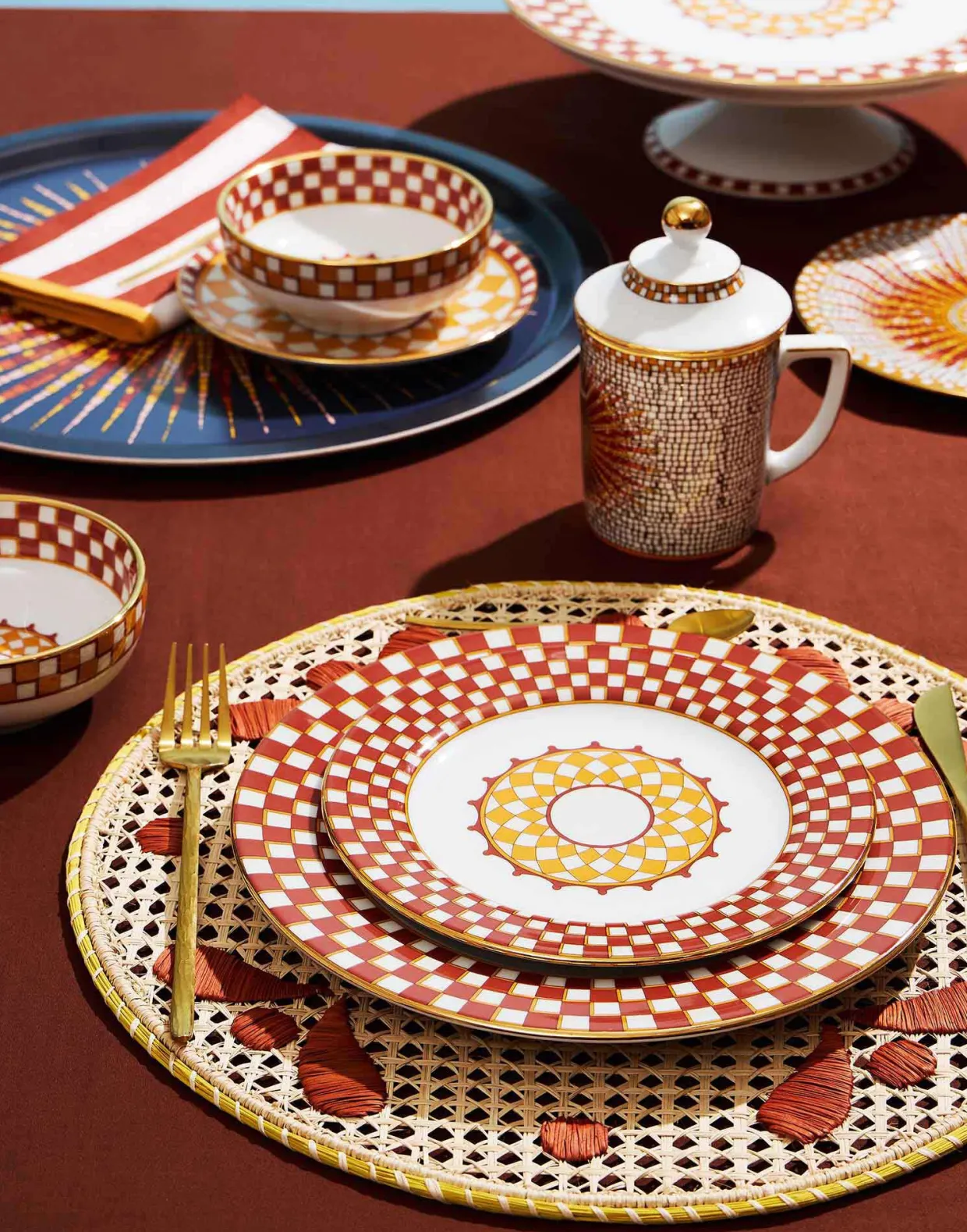 Raffia Placemats Set Of 2Capri Brick in Raffia