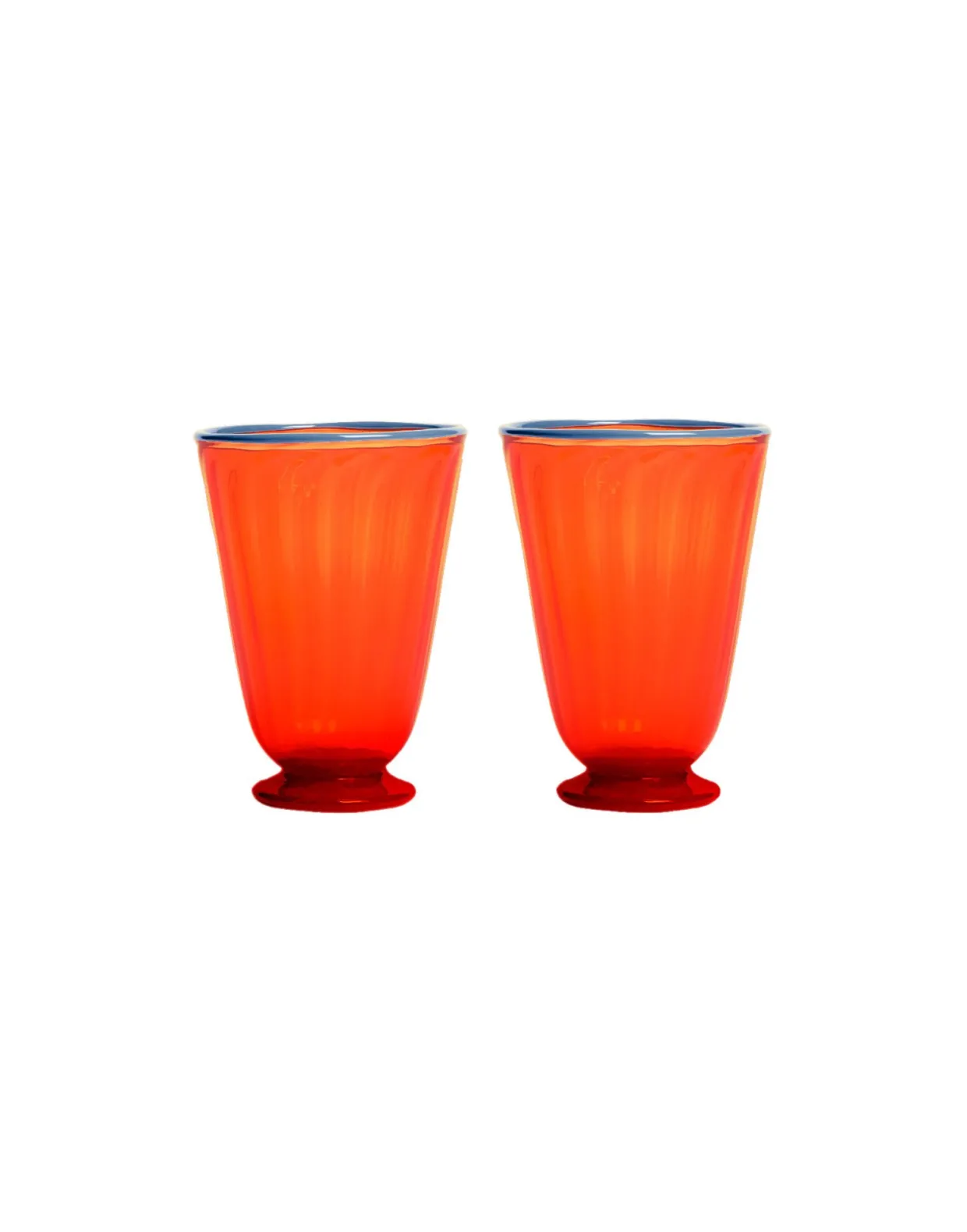 Rainbow Glasses Set Of 2Orange in Murano Glass