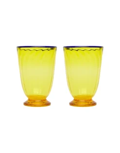 Rainbow Glasses Set Of 2Yellow in Glass