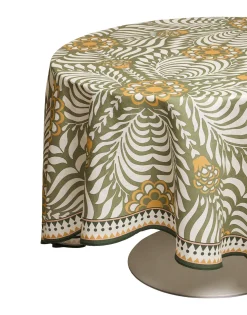 Round TableclothTudor Light Green in Linen