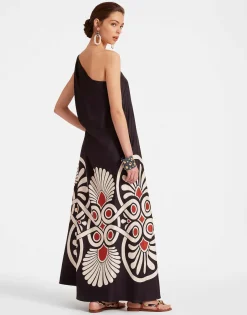 Roy DressMedallion Placée Black in Silk Twill
