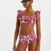 Ruffle Bikini TopLilium Purple in Piquet Lycra
