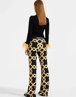 Saturday Night PantsTackle Black in Sabl&eacute; Satin