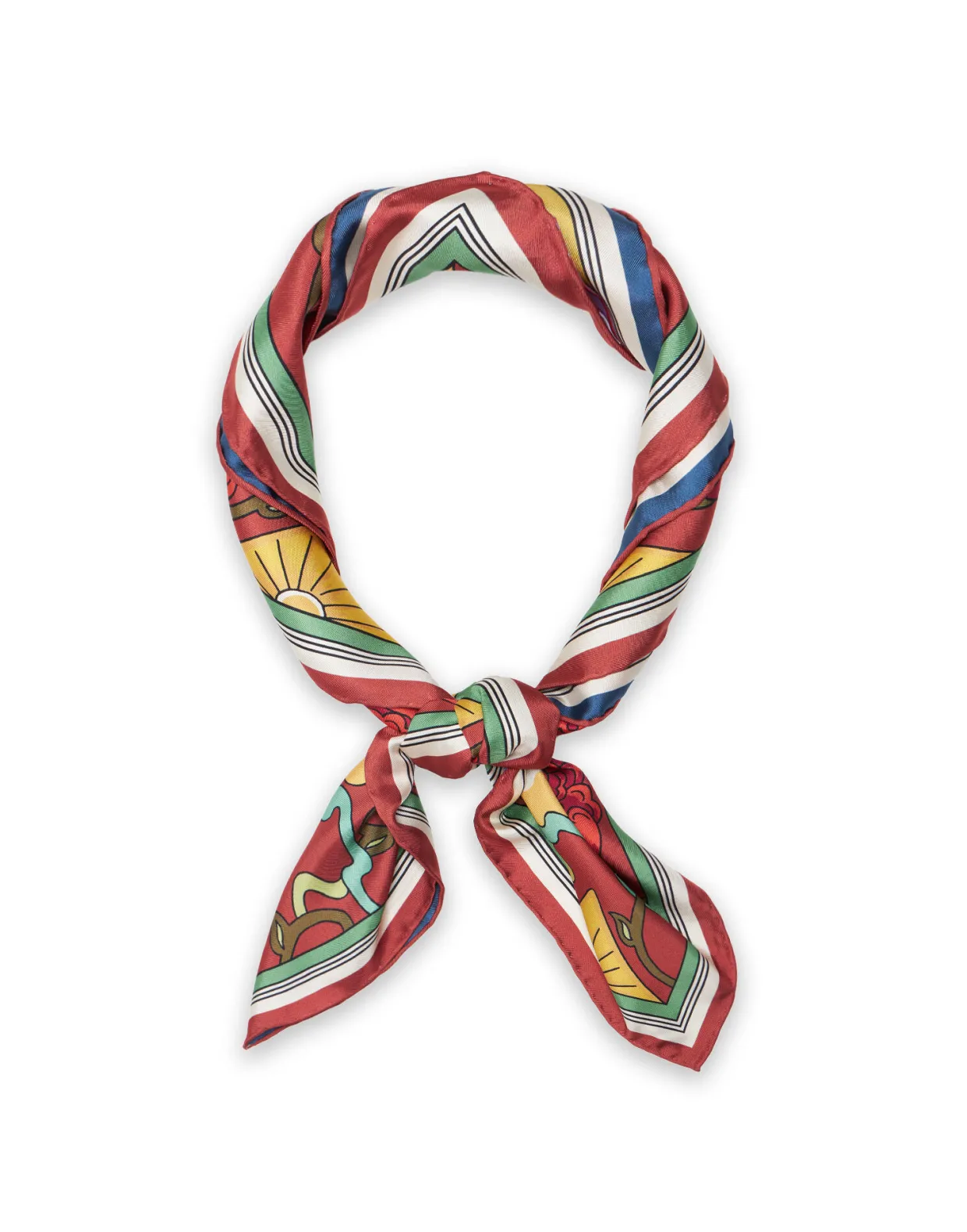 Scarf Double (90X90)Taormina Placée Ivory in Twill Silk