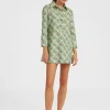Short Artemis DressFans Mint in Shot Cotton