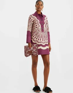 Short Artemis DressFans Placée Purple in Faille