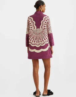 Short Artemis DressFans Plac&eacute;e Purple in Faille