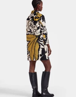 Short Artemis DressMarea Black & White in Cady Wool