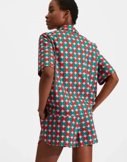 Short PajamaMezzaluna Pink in Cotton Voile