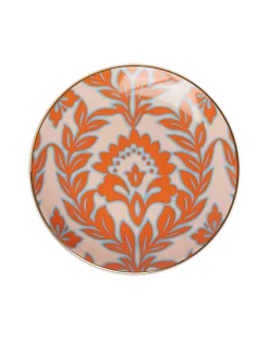Side Plates Set Of 2Turquoise - Pink Garland in Porcelain