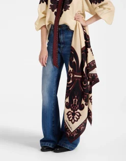 Silk FoulardCorsini Plac&eacute;e Cream in Silk Wool