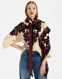 Silk FoulardCorsini Plac&eacute;e Cream in Silk Wool