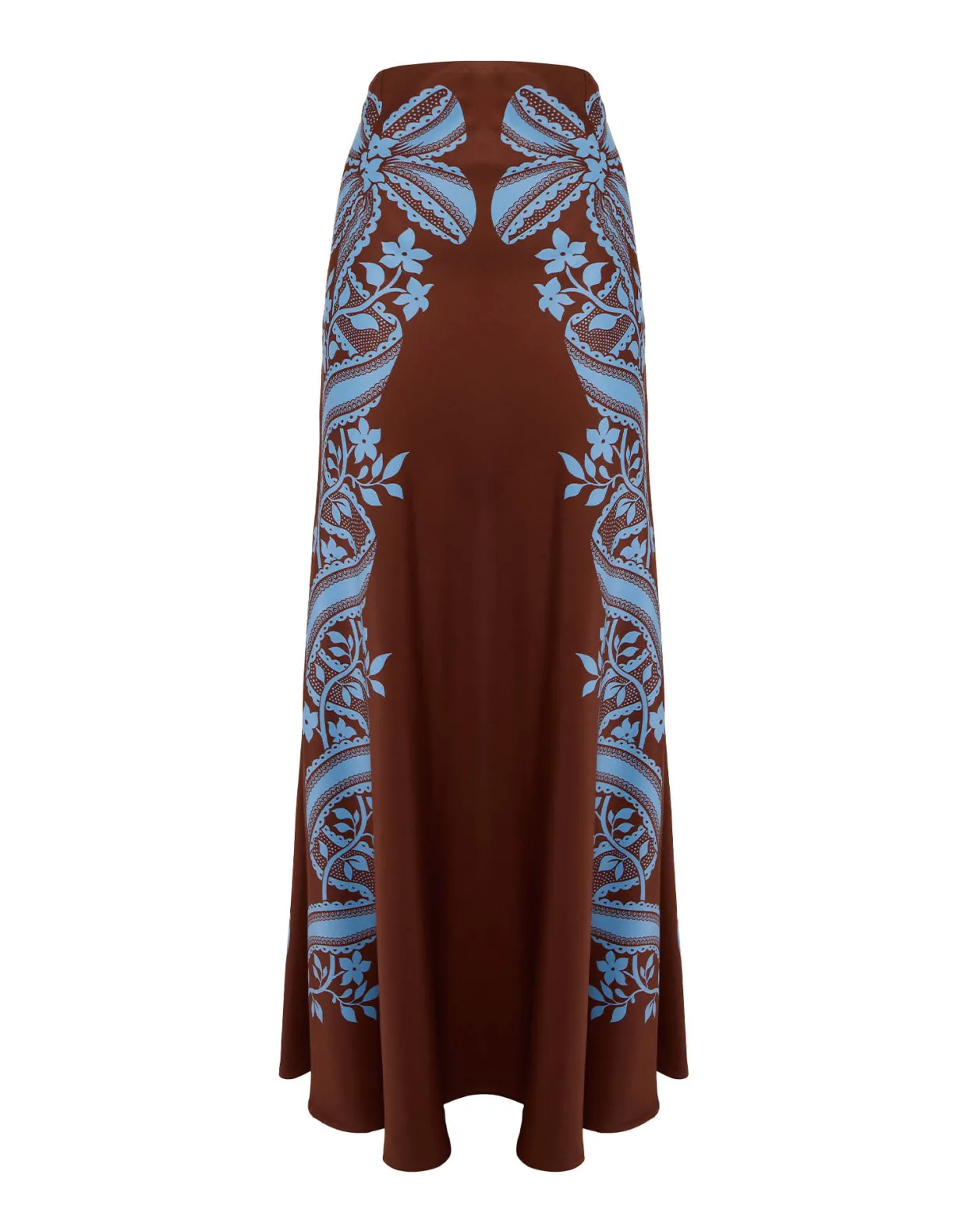 Sleek SkirtSignoria Placée Brown in Satin