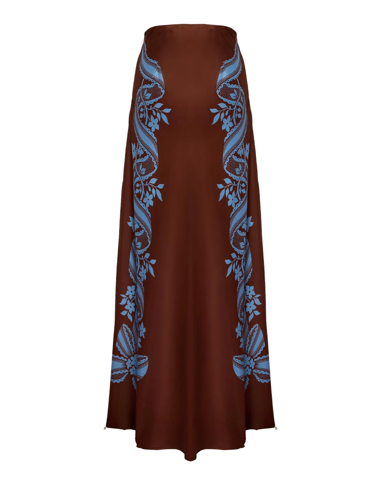 Sleek SkirtSignoria Placée Brown in Satin