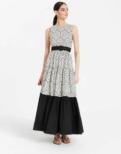 Sleeveless Big DressSolid Ivory in Cotton Sangallo