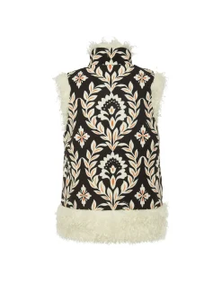 Sleeveless Folk JacketGhirlanda Black in Compact Jersey