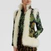 Sleeveless Folk JacketThe Nile Plac&eacute;e Black in Faille