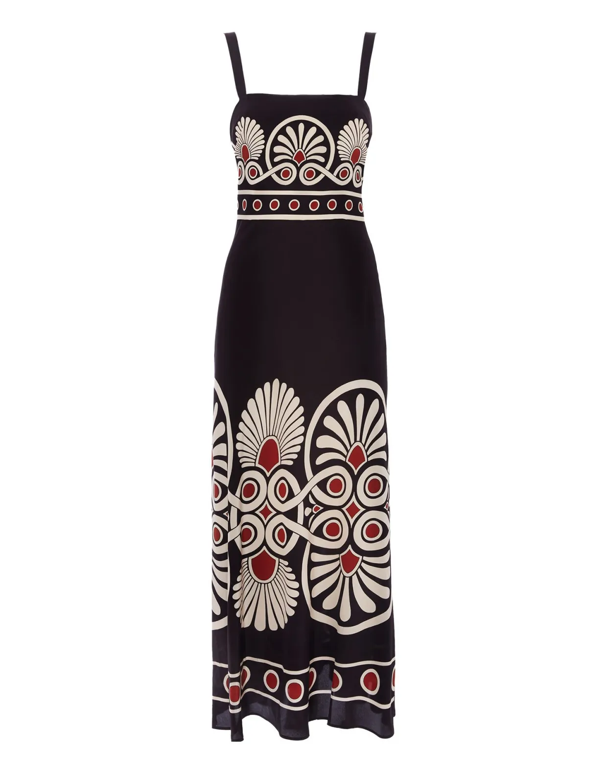 Slip-Around DressMedallion Placée Black in Crepe De Chine