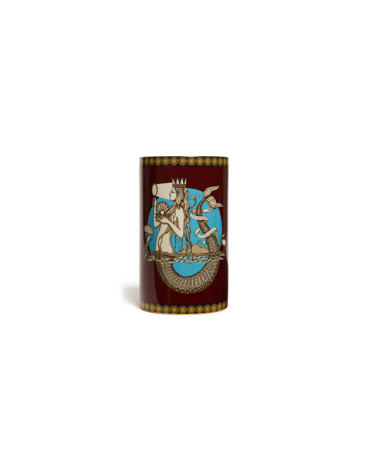 Small Pillar VaseThe Mermaid Bordeaux in Porcelain