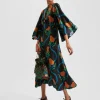 Sorella DressMelograno Nero in Silk Twill