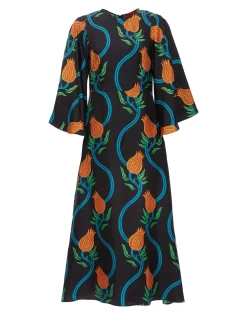 Sorella DressMelograno Nero in Silk Twill