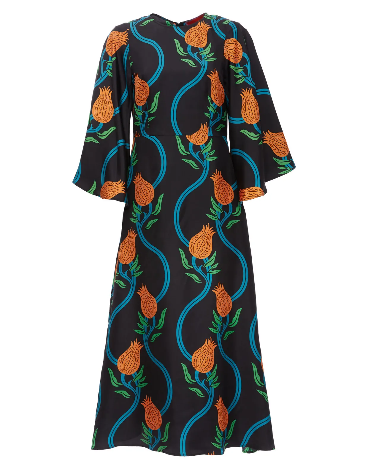 Sorella DressMelograno Nero in Silk Twill