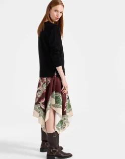 Sporty Foulard DressPortal Plac&eacute;e Brown in Heavy Jersey