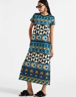 Sporty Swing DressCasareale Barré Placèe Emerald in Cotton Jersey