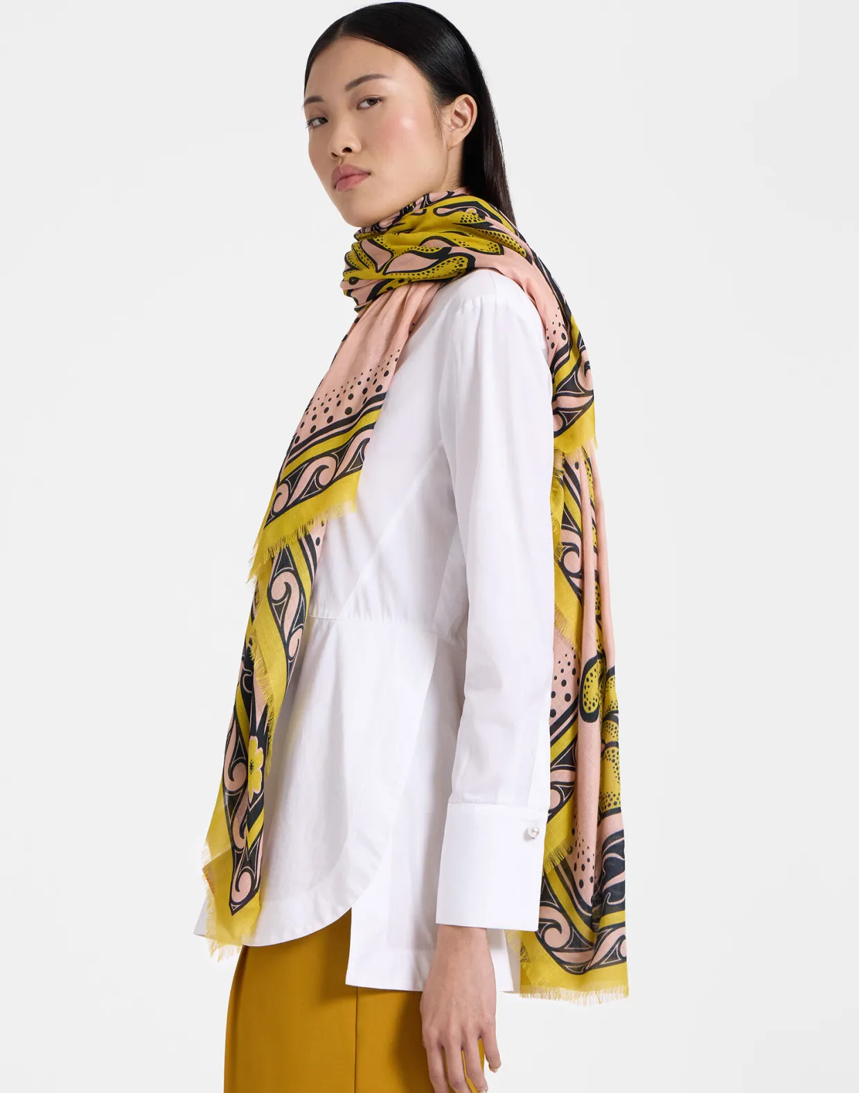 Square ScarfHerald Fuchsia in Modal Silk