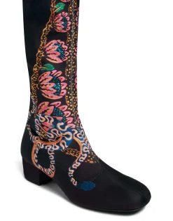 Stretch BootsEve Black in Elastic Lycra