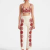 Stretch PantsMedallion Plac&eacute;e Cream in Envers Satin